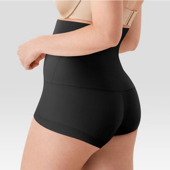 Maidenform Self Expressions Tame Your Tummy High Waist Boy Shorts SE0701Black M - Picture 3 of 5